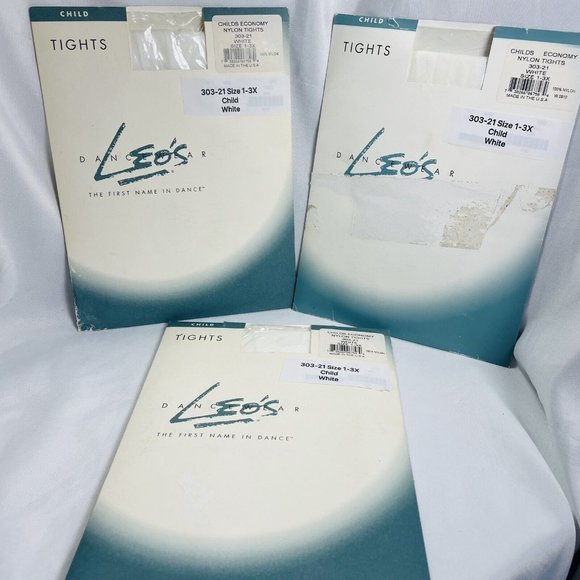 Leo’s Dance wear dance tights size 1-3x 100% nylon little girl USA made 3 Packs - Picture 1 of 11